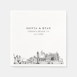 バージニアビーチ結婚式紙カクテルナプキン スタンダードカクテルナプキン
