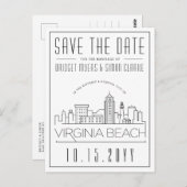 バージニアビーチ結婚式 | Skyline日付を保存 ポストカード (正面/裏面)