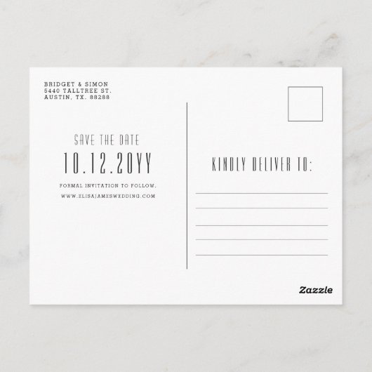 バージニアビーチ結婚式 | Skyline日付を保存 ポストカード (裏面)