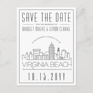 バージニアビーチ結婚式 Skyline日付を保存 ポストカード