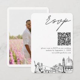 バージニアビーチ結婚式RSVP QRコードスモール エンクロージャーカード