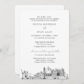 バージニアビーチ結婚教会の2つの場所 招待状 (正面/裏面)