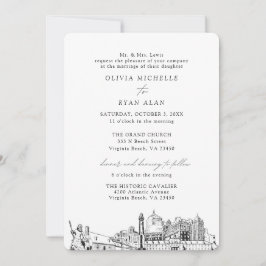 バージニアビーチ結婚教会の2つの場所 招待状