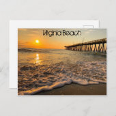 バージニアビーチ魚釣りピアアットサンライズ ポストカード (正面/裏面)