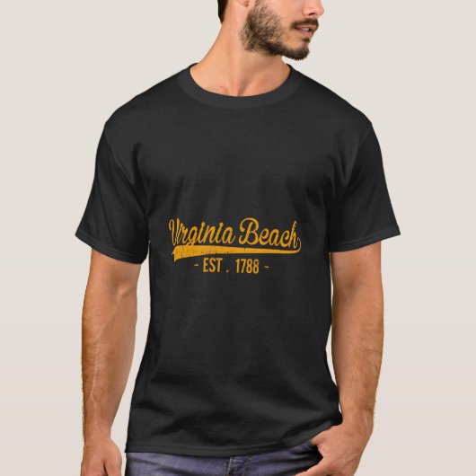 バージニアビーチ バージニア スポーツ 懐かしさ Tシャツ (正面)