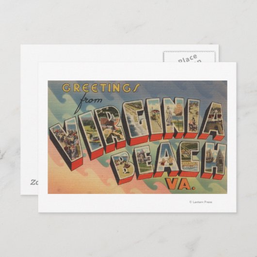 バージニアビーチ,バージニア – ラージレターシーン ポストカード (正面/裏面)