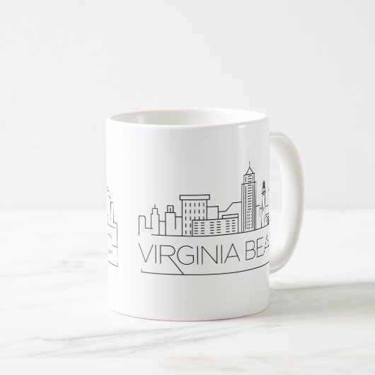 バージニアビーチ、バージニア |都市型スカイライン コーヒーマグカップ (正面右)