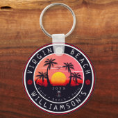 バージニアビーチUSAレトロサンセットお土産80s キーホルダー (正面)