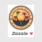 バージニアビーチUSAレトロサンセットお土産80s シール (シート)