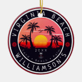 バージニアビーチUSAレトロサンセットお土産80s セラミックオーナメント (正面)