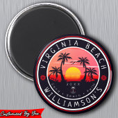 バージニアビーチUSAレトロサンセットお土産80s マグネット