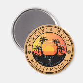 バージニアビーチUSAレトロサンセット60s マグネット (正面/裏面)