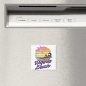 バージニアビーチUSAレトロサーフバックパッキングアメリカ マグネット (インサイチュ (食洗機))