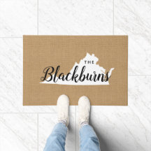 バージニアファミリーモノグラム州ドormat