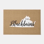 バージニアファミリーモノグラム州ドormat ドアマット (正面)