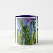 バージニアブルーベル抽象芸術 ツートーンマグカップ (中央)