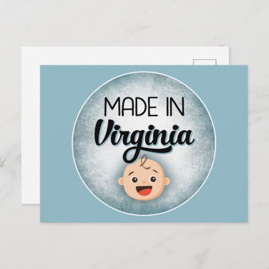 バージニアベビーおもしろいブルーニューボーイポストカード ポストカード (正面/裏面)