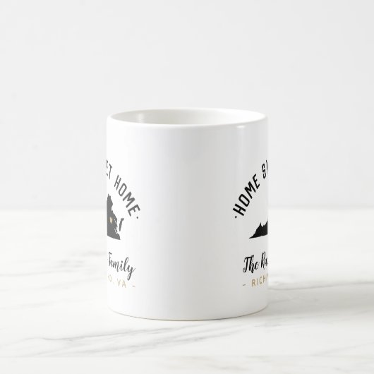 バージニアホームスウィートホームファミリーモノグラムマグ コーヒーマグカップ (中央)