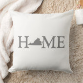 バージニアホーム州シェイプレターグレーワードアート クッション (ブランケット)