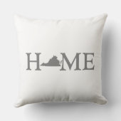 バージニアホーム州シェイプレターグレーワードアート クッション (裏面)