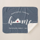 バージニアホーム州 パーソナライズされた シェルパブランケット (正面(横))