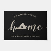 バージニアホーム州 パーソナライズされた ドアマット (正面)