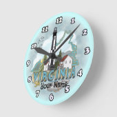 バージニアライトハウス ラウンド壁時計 (傾斜)