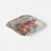 バージニアロードマップウォーターカラーアートのカーディナル ペーパープレート (傾斜あり)