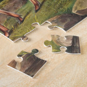 バージニアンディアー（サーバスバージニアヌス）イラストレーション ジグソーパズル (側面)