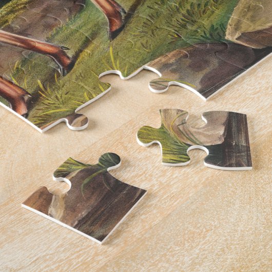 バージニアンディアー（サーバスバージニアヌス）イラストレーション ジグソーパズル (側面)