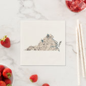 バージニアヴィンテージ写真マップアンティーク州グラフ スタンダードカクテルナプキン (インサイチュ)