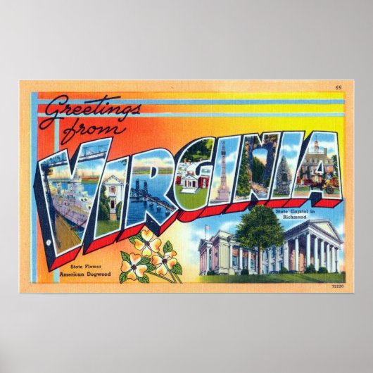 バージニアヴィンテージ旅行からの挨拶 ポスター (正面)
