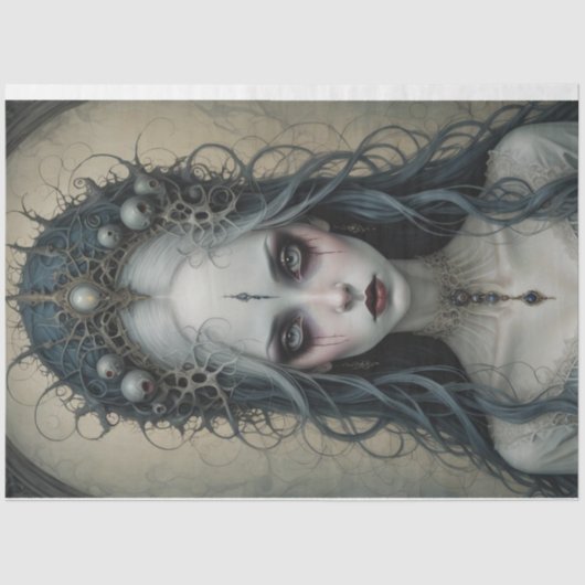 バージニア不気味な女性スカルデクページ紙 薄葉紙 (正面)