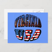 バージニア写真と米国文字 ポストカード (正面/裏面)