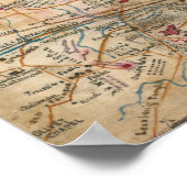 バージニア北東部のヴィンテージの地図(1862年) ポスター (角)