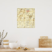 バージニア南北戦争戦闘地図 1862 ポスター (キッチン)