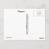 バージニア州からの挨拶 ポストカード (裏面)