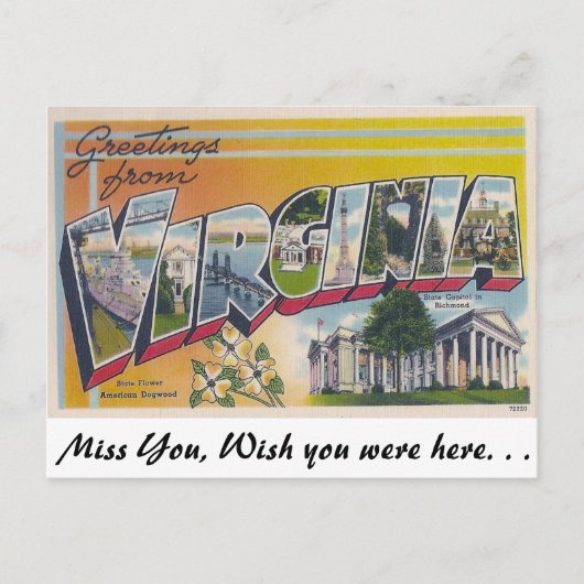 バージニア州からの挨拶 ポストカード (正面)