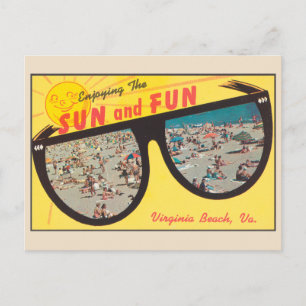 バージニア州で太陽を楽しむビーチヴィンテージ ポストカード