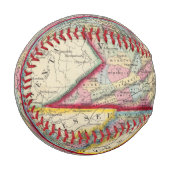 バージニア州とノースカロライナの郡の地図 野球ボール (正面左)