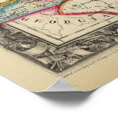 バージニア州とノースカロライナの郡地図 ポスター (角)