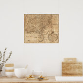 バージニア州とノースカロライナ州の地図 ポスター (キッチン)