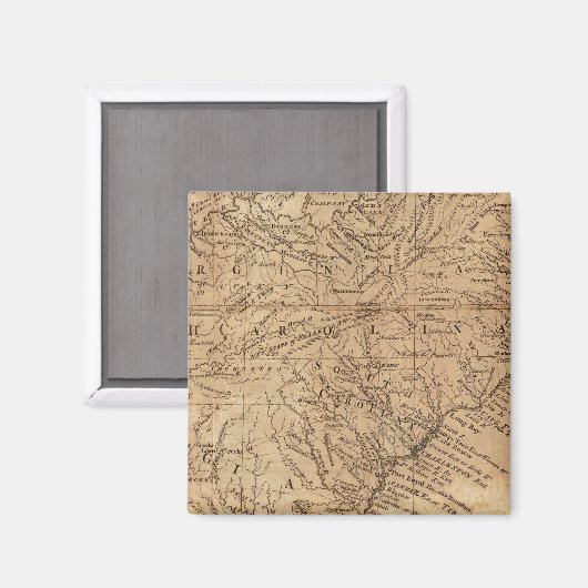 バージニア州とノースカロライナ州の地図 マグネット (正面/裏面)