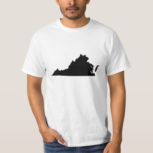 バージニア州のモノクロデザイン Tシャツ (正面)