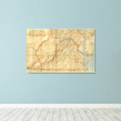 バージニア州の地図 キャンバスプリント (インサイチュ (ウッドフロア))
