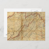 バージニア州の地図 ポストカード (正面/裏面)