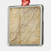バージニア州の地図 メタルオーナメント (左)