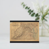 バージニア州の地図（1865年） ポストカード (スタンド正面)