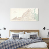 バージニア州の地形図(1928) キャンバスプリント (インサイチュ (寝室))