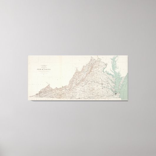 バージニア州の地形図(1928) キャンバスプリント (正面)
